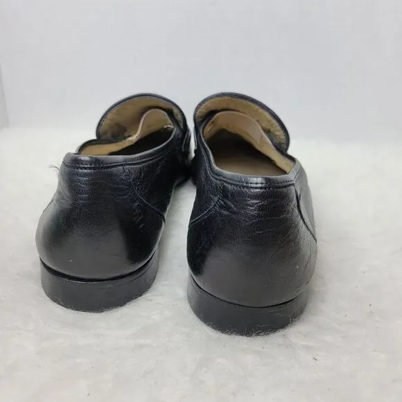 Bally Of Switzerland Men's Black Tassel Leather Loafer Shoes Size 9 M