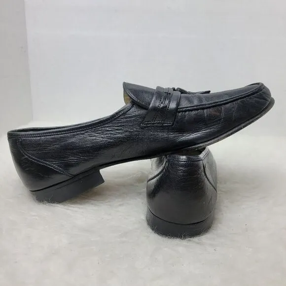Bally Of Switzerland Men's Black Tassel Leather Loafer Shoes Size 9 M