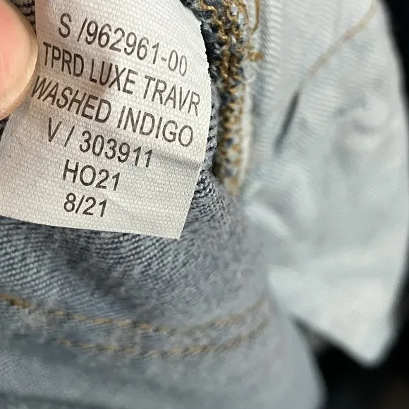 Banana Republic Traveler Jeans Mens Size 42x32 Blue Tapered Fit Leg Denim