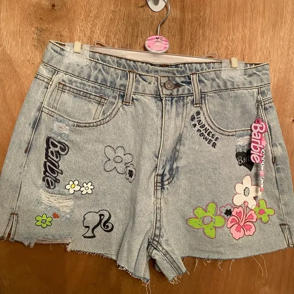 Barbie x Forever 21 Graphic Jean Shorts - NWT