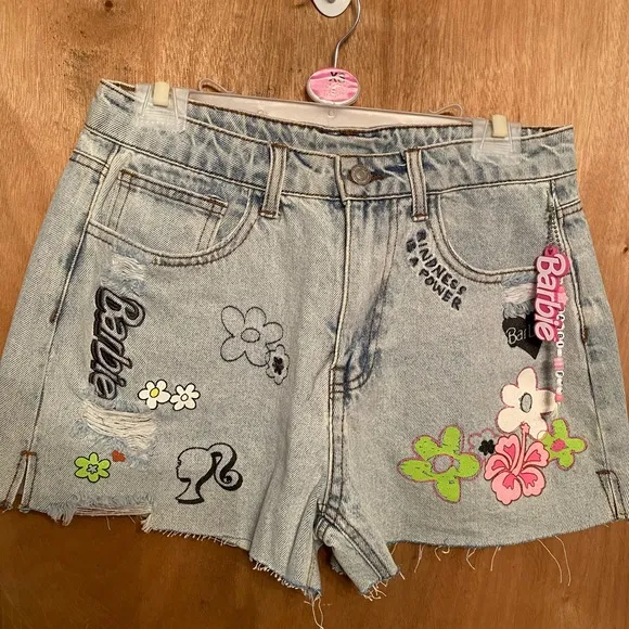 Barbie x Forever 21 Graphic Jean Shorts - NWT