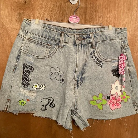 Barbie x Forever 21 Graphic Jean Shorts - NWT