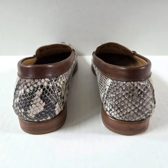 Bass Weejuns Shoes Womens 8.5 Snakeskin Print Leather Preppy Loafers