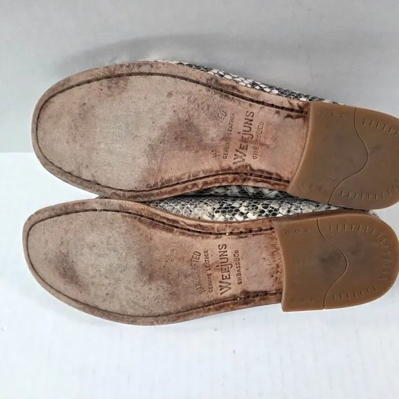Bass Weejuns Shoes Womens 8.5 Snakeskin Print Leather Preppy Loafers
