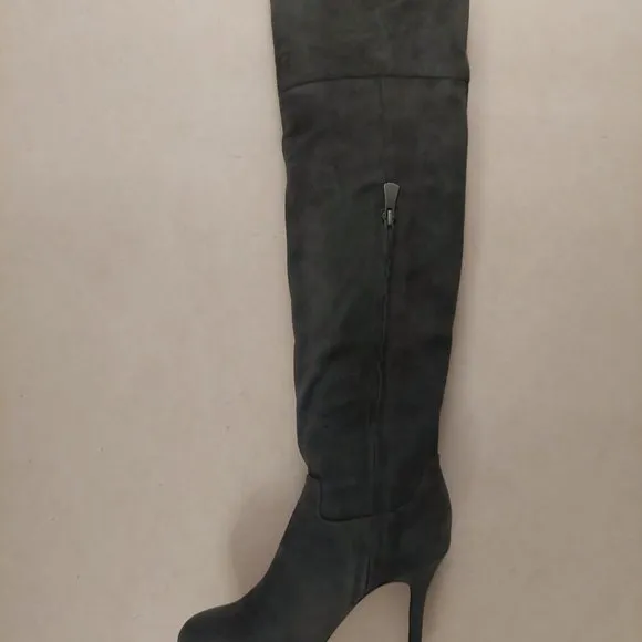 BCBGMAXAZARIA Valerie Over the Knee Grey Suede Platform Boots Retail $450