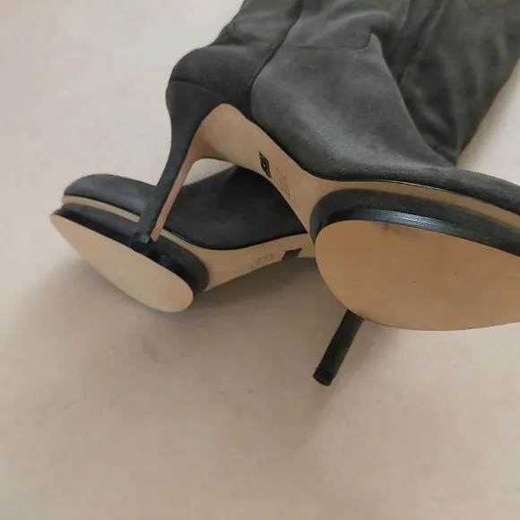 BCBGMAXAZARIA Valerie Over the Knee Grey Suede Platform Boots Retail $450