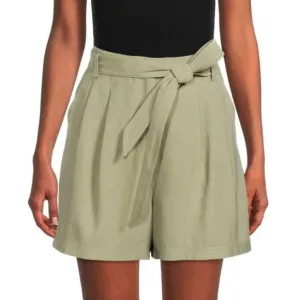 bcbg maxazria Solid Olive Green Rayon Spandex Belt High Rise Shorts Xxs
