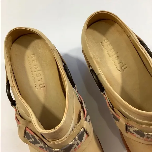 Bed Stu Aztec Leather Clog Western Mules Shoes