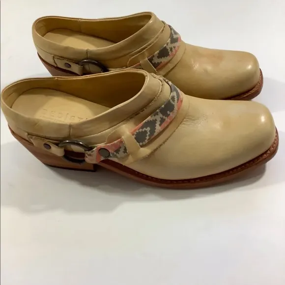 Bed Stu Aztec Leather Clog Western Mules Shoes
