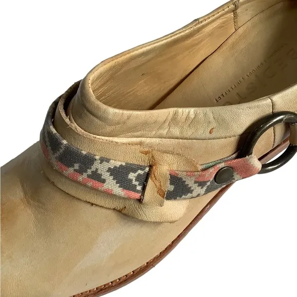 Bed Stu Aztec Leather Clog Western Mules Shoes