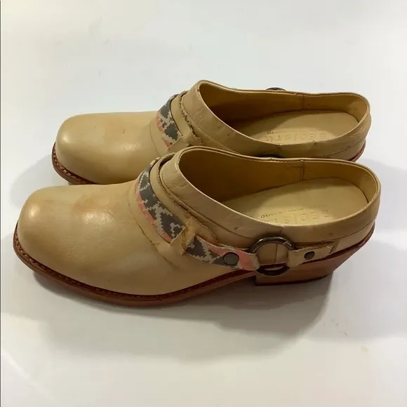 Bed Stu Aztec Leather Clog Western Mules Shoes