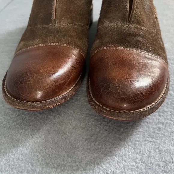 Bed Stu Cobbler 9.5 Womens Leather Suede Slip On Flats Shoes Boots Organic