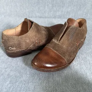 Bed Stu Cobbler 9.5 Womens Leather Suede Slip On Flats Shoes Boots Organic