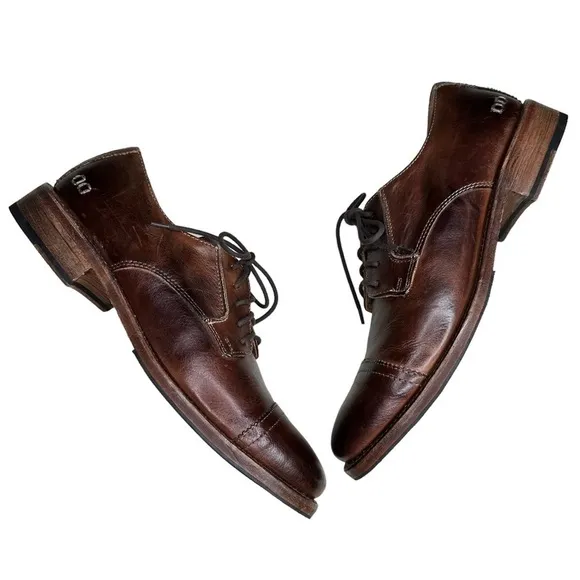 BED STU Cobbler Series Men's Brown Leather Oxfords. Size 10