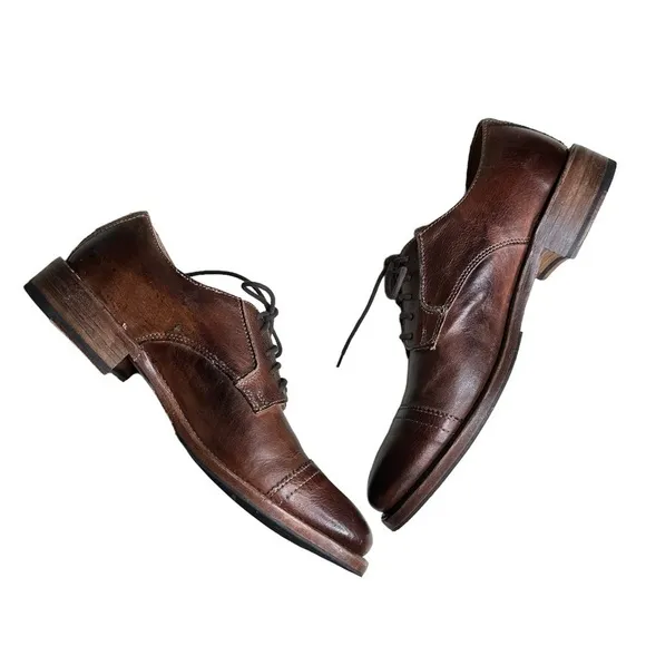 BED STU Cobbler Series Men's Brown Leather Oxfords. Size 10