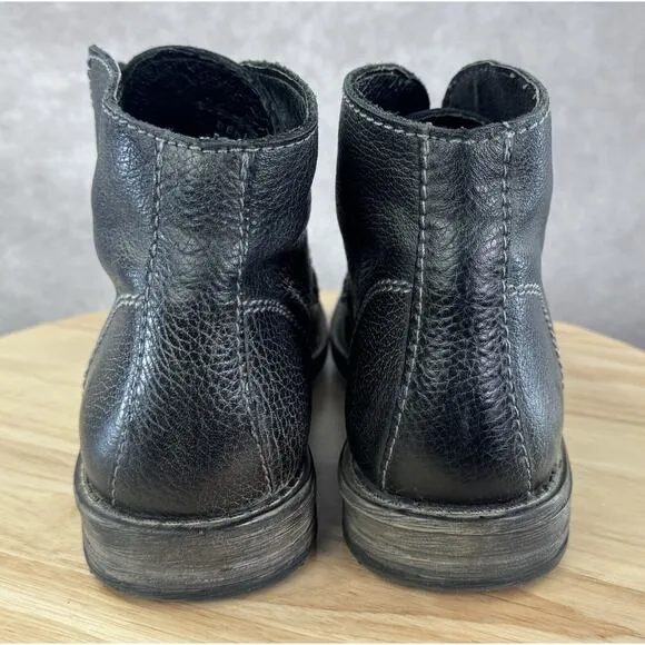Bed Stu Mens Pebbled Soft Leather Chukka Ankle Boots Lace Up Size 9