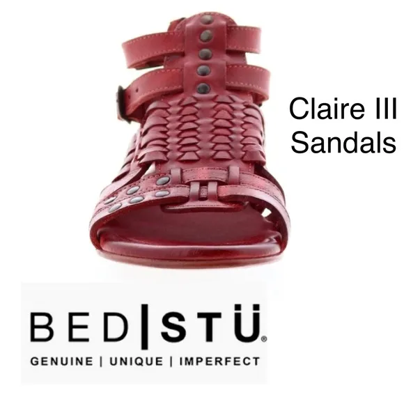 BED STU, Size 7.5, CLAIRE III, RARE IN RED, Huarache Sandals, Brand NEW in BOX!