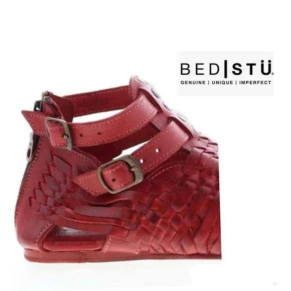 BED STU, Size 7.5, CLAIRE III, RARE IN RED, Huarache Sandals, Brand NEW in BOX!