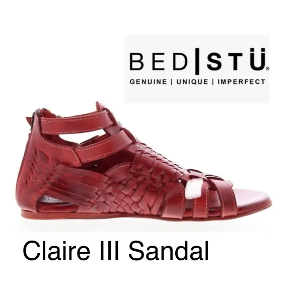 BED STU, Size 7.5, CLAIRE III, RARE IN RED, Huarache Sandals, Brand NEW in BOX!