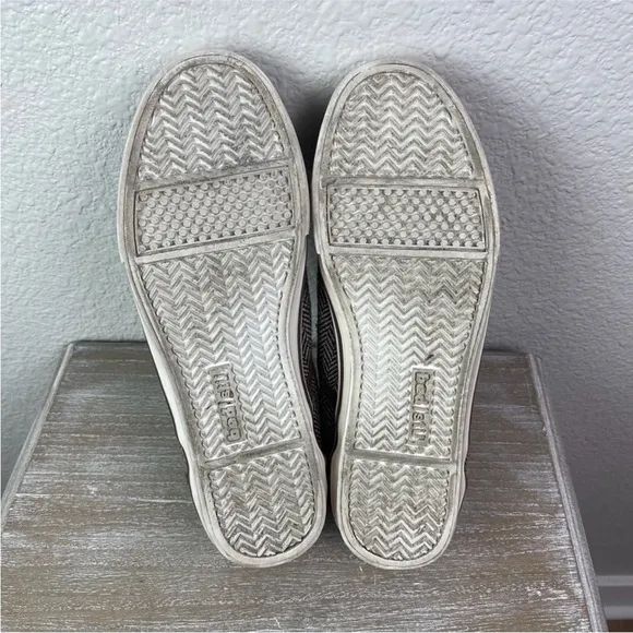 Bed Stu Slide On Sneakers Herringbone Brown Tan Skate Academia 8.5
