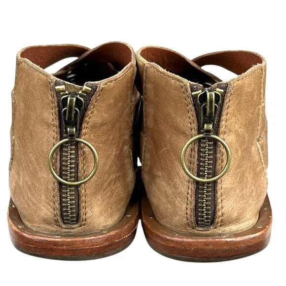 Beek Women's Turaco Brown Woven Leather Gladiator Sandals Size US 8