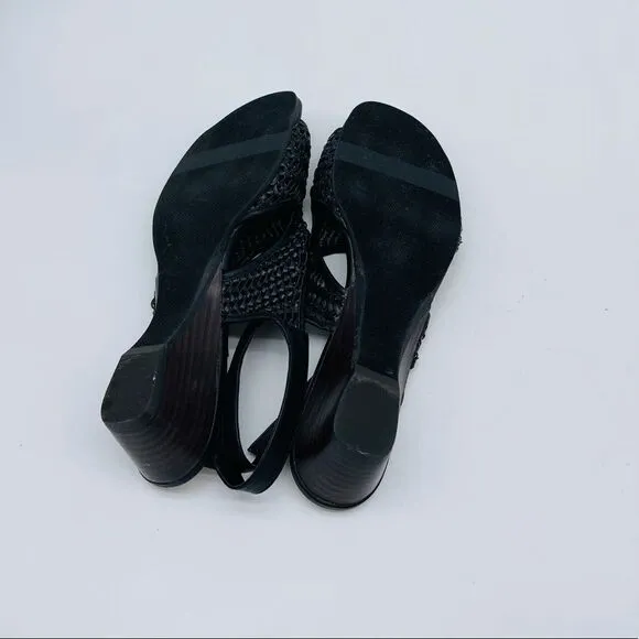 Bella Vita Womens Justine II Slingback Sandals Faux Leather Open Toe - Black