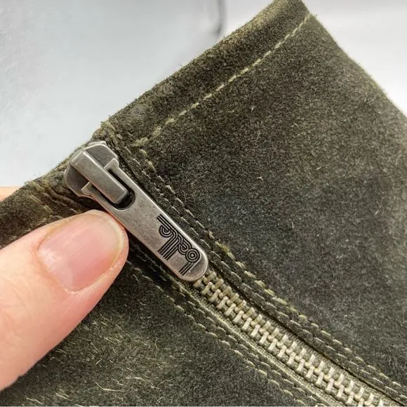 Belle Sigerson Morrison Green Suede Leather Ankle Boots Womens 8 Fall Booties