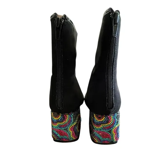 BETSEY JOHNSON Harper Black Faux Suede Bootie