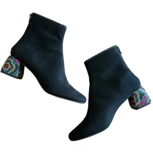 BETSEY JOHNSON Harper Black Faux Suede Bootie