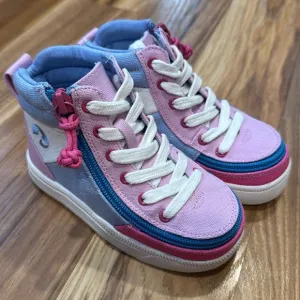 Billy shoes AFO’s girl pink blue tennis shoes high tops 8M zipper toddler