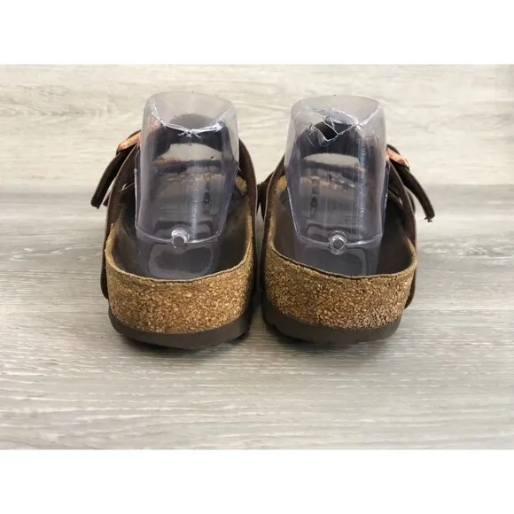 Birkenstock Arizona Mens Sandal 8 Brown Birko-Flor Nubuck Leather Slide