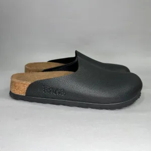Birkenstock Birki's Amsterdam Clogs Women's Size 8 Black Leather Slip On Shoes
