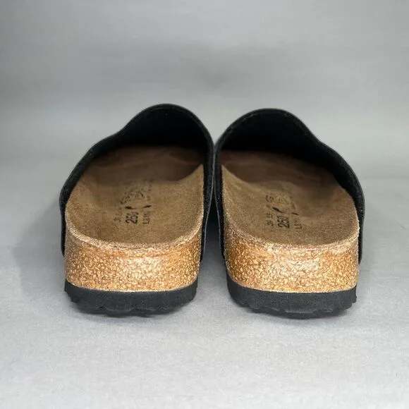 Birkenstock Birki's Amsterdam Clogs Women's Size 8 Black Leather Slip On Shoes