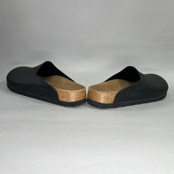 Birkenstock Birki's Amsterdam Clogs Women's Size 8 Black Leather Slip On Shoes