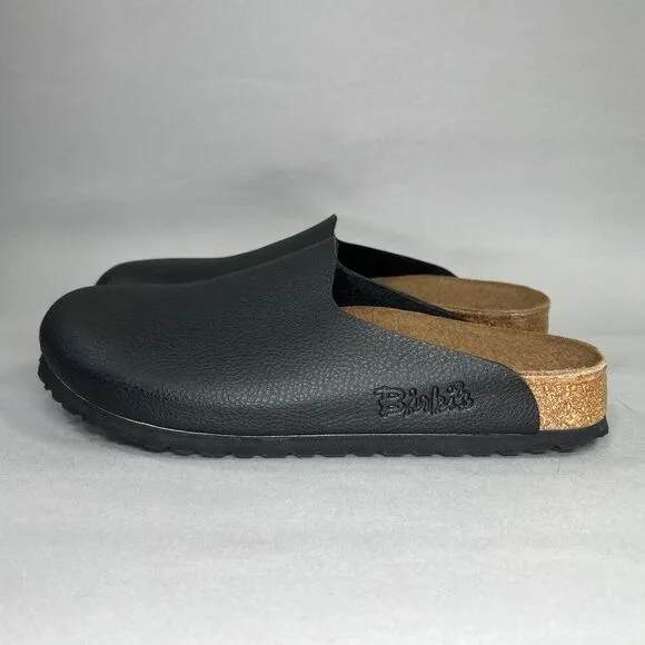 Birkenstock Birki's Amsterdam Clogs Women's Size 8 Black Leather Slip On Shoes