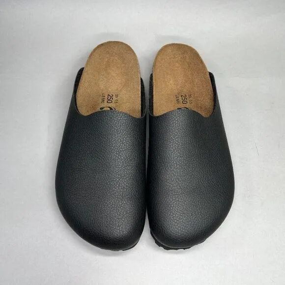 Birkenstock Birki's Amsterdam Clogs Women's Size 8 Black Leather Slip On Shoes