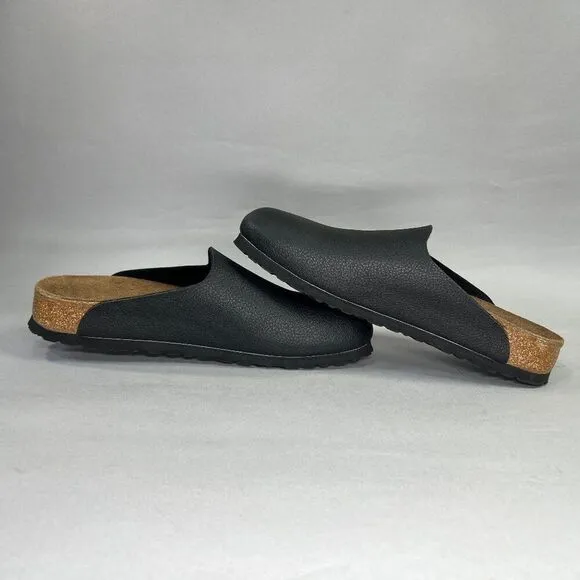 Birkenstock Birki's Amsterdam Clogs Women's Size 8 Black Leather Slip On Shoes