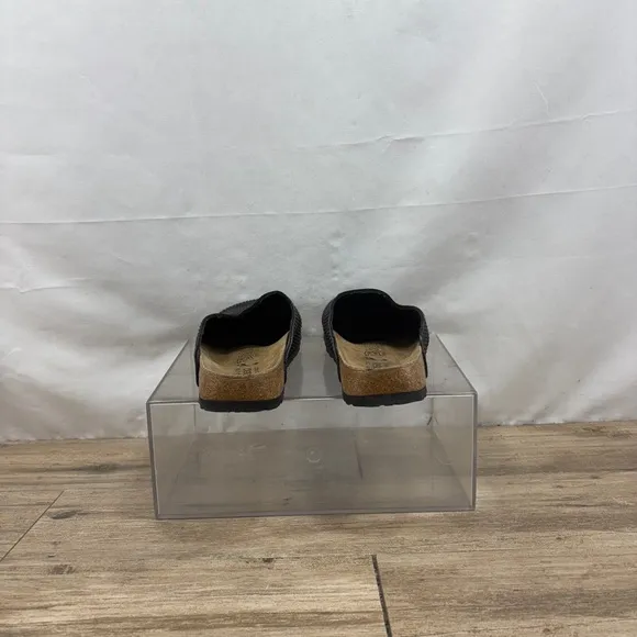 Birkenstock Birki's Amsterdam Ribbed Black Slip on Clogs/Mules 40 Woman’s 9