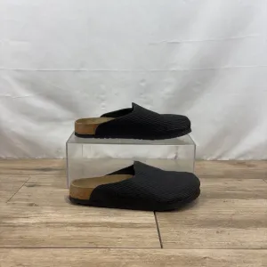 Birkenstock Birki's Amsterdam Ribbed Black Slip on Clogs/Mules 40 Woman’s 9