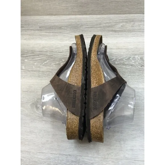 Birkenstock Gizeh Flip Flop Women’s US W9 Brown Leather Slip On Thong Sandals