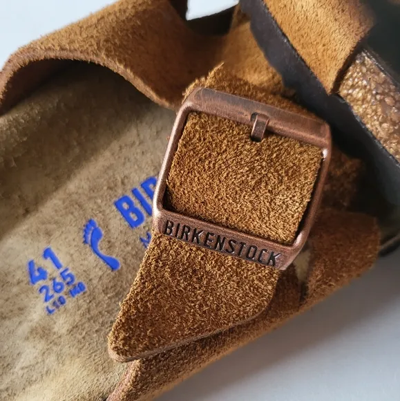 Birkenstock Lugano Mink Woven Soft Footbed Suede Sandals EU 41 Wmn's 10 men's 8