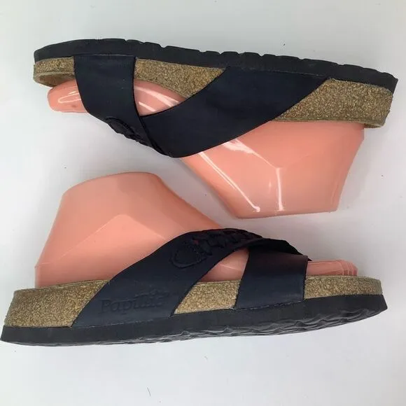 Birkenstock Daytona Birko-Flor Crystal Ft. Woven Black Leather Slip On Sz 36/US6