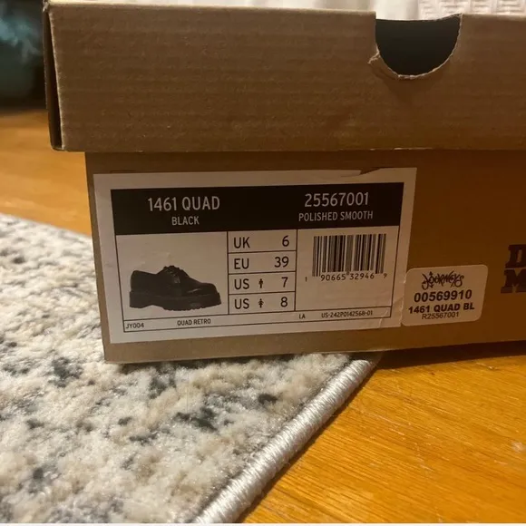 Black 1461 Quad Dr Martens Platform Shoes
