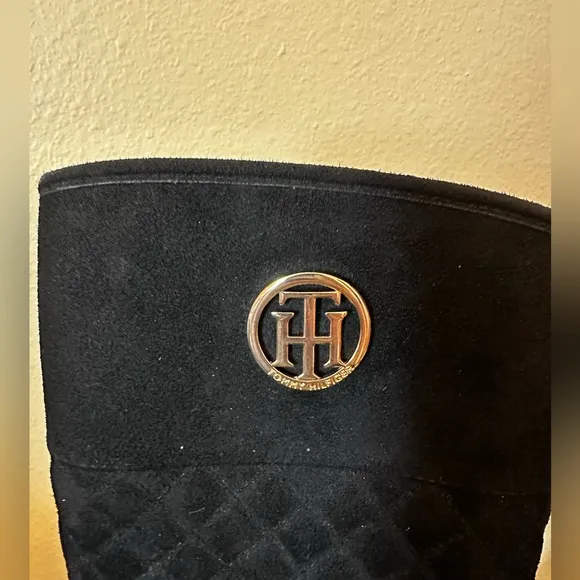 Black suede Tommy Hilfiger boots
