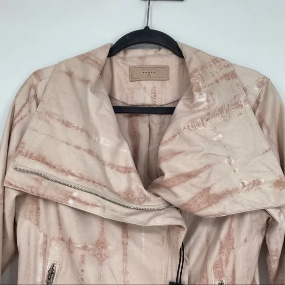 Blank NYC Jacket Hippie Dipper Tie Dye Pink Hues Woman's Size Medium Moto Style