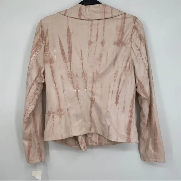 Blank NYC Jacket Hippie Dipper Tie Dye Pink Hues Woman's Size Medium Moto Style