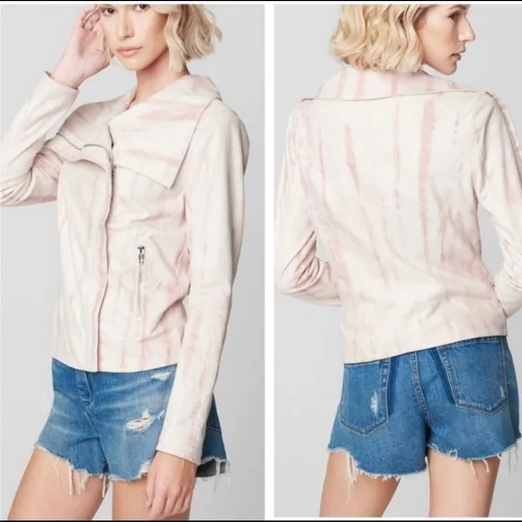 Blank NYC Jacket Hippie Dipper Tie Dye Pink Hues Woman's Size Medium Moto Style