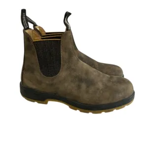 Blundstone Men's Classic Chelsea Boots in Rustic Brown/Mustard-Black - US 9