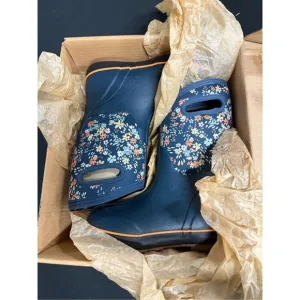 Bogs Kids Classic II Water Garden Rubber Rain Boots Indigo Multi Floral 3