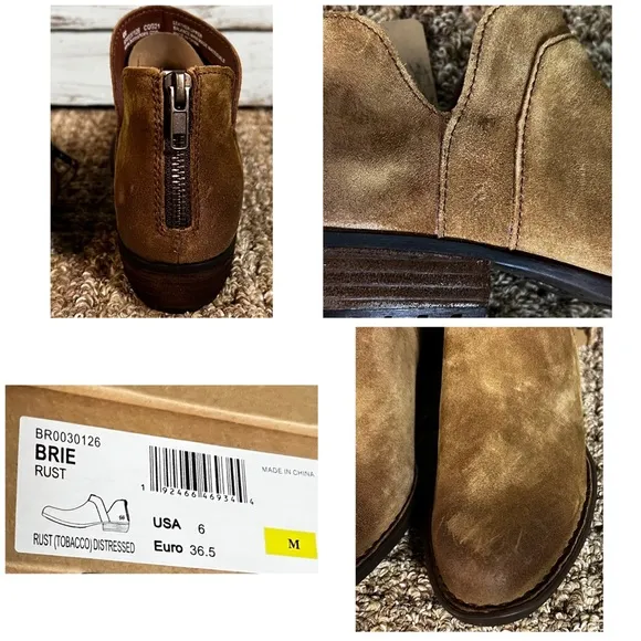 Born Brie Suede Booties Boots 6